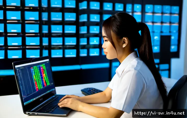 Home 15 서버에서 동적 콘텐츠 캐싱 전략 - Photorealistic Vietnamese IT engineer in a modern Ho Chi Minh City office, studying a clean laptop d...